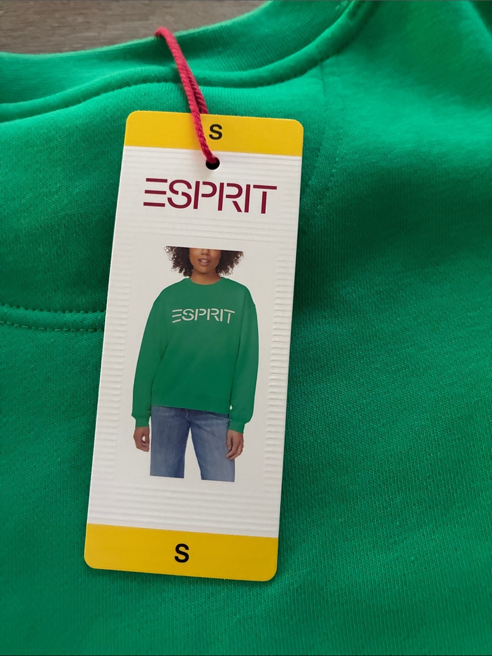 Esprit Bright Green Embroidered Logo Crewneck Sweatshirt - Picture 6 of 9